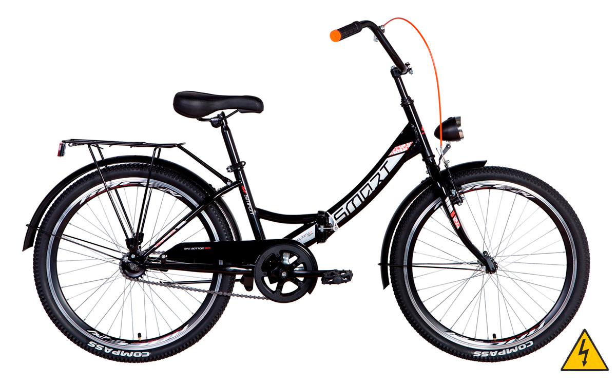 Фотография Электровелосипед Formula SMART 350W 24"+PAS (2021) 2021 Черно-оранжевый